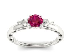 Pierścionek z rubinem i brylantami złoto 585 - p16073br