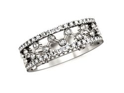 Pierscionek Obrączka z brylantami białe złoto 585 - p16075b