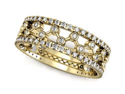Obrączka z brylantami żółte złoto próba 585 - p16076z