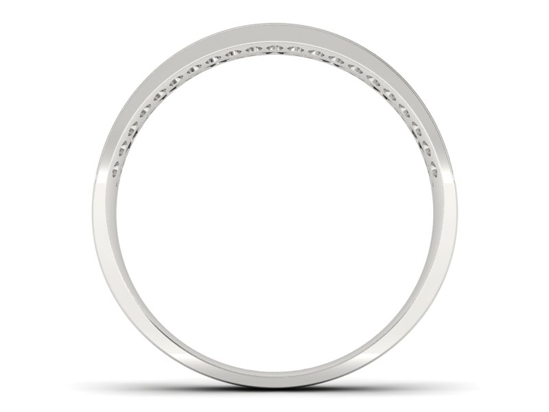 Pierscionek Obrączka z brylantami białe złoto 585 - p16077b - 2