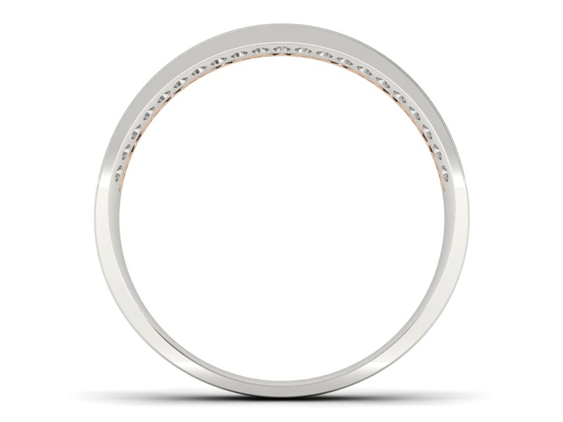 Obrączka z różowego i białego złota z brylantami - p16077bc - 2