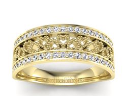 Obrączka z brylantami żółte złoto próba 585 - p16077z