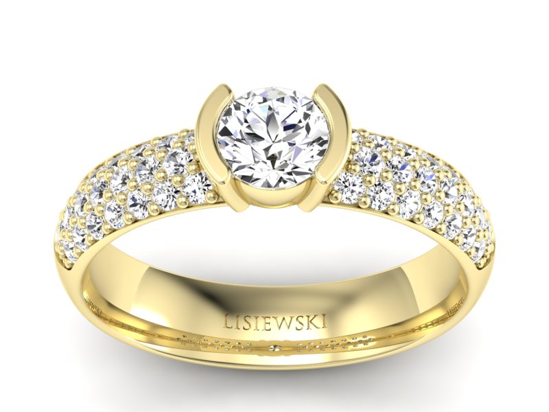 Złoty Pierścionek z brylantami żółte złoto 585 - p16078z - 1