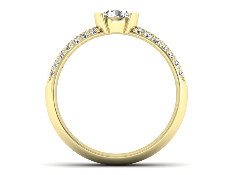 Złoty Pierścionek z brylantami żółte złoto 585 - p16078z - 2