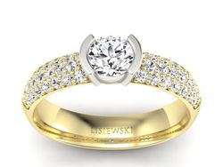 Pierścionek zaręczynowy z brylantami złoto 585 - p16078zb