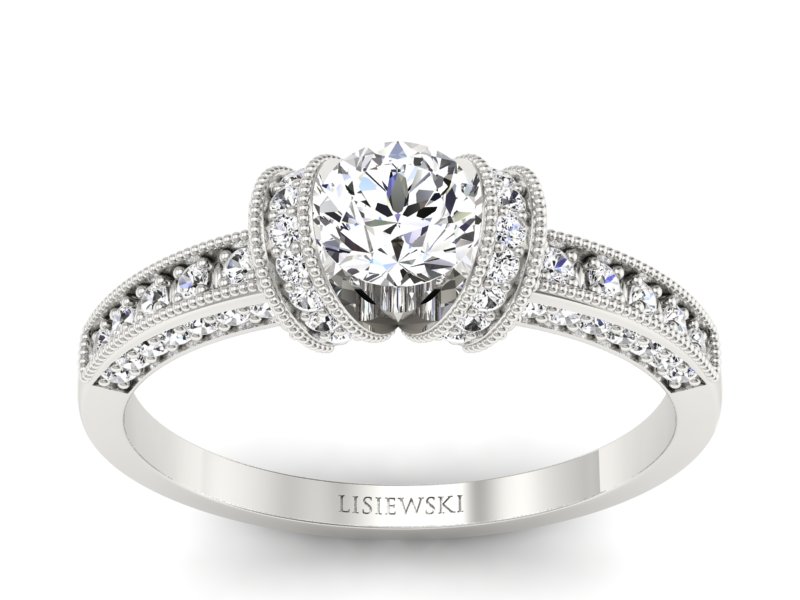 Pierścionek zaręczynowy z diamentami złoto 585 - p16079b - 1