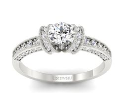 Pierścionek zaręczynowy z diamentami złoto 585 - p16079b