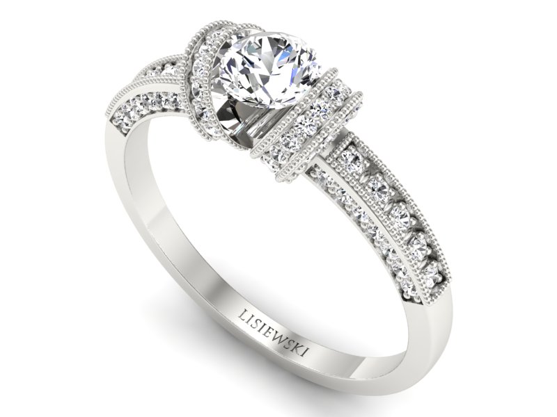Pierścionek zaręczynowy z diamentami złoto 585 - p16079b - 3