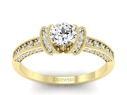 Złoty Pierścionek z brylantami żółte złoto 585 - p16079z