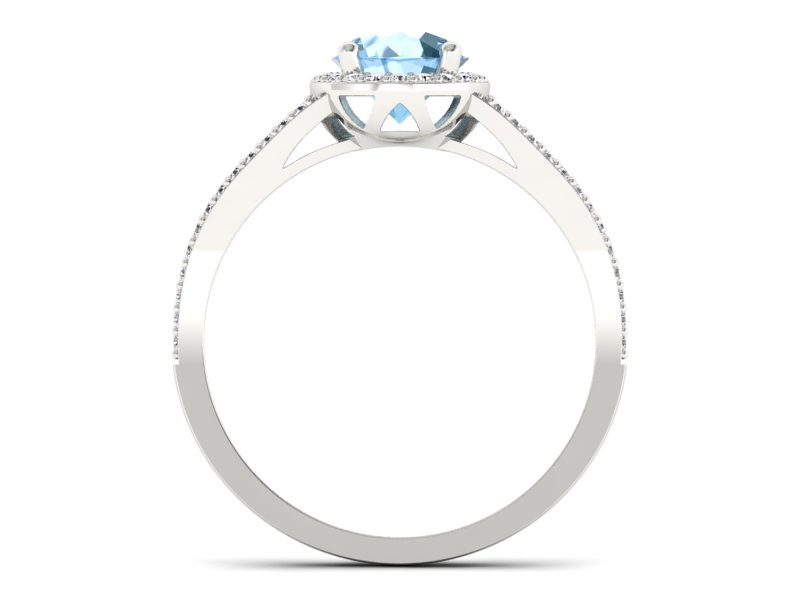 Złoty Pierścionek z topazem i brylantami - p16081bto - 2