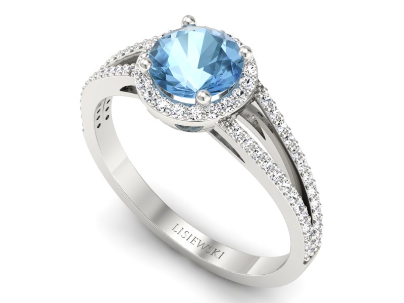 Złoty Pierścionek z topazem i brylantami - p16081bto - 3