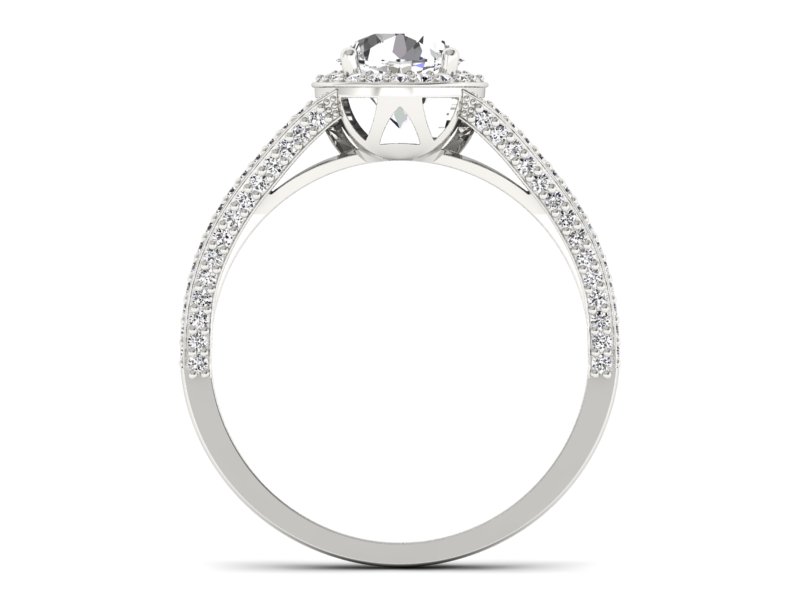 Pierścionek zaręczynowy z brylantami białe złoto - p16082b - 2