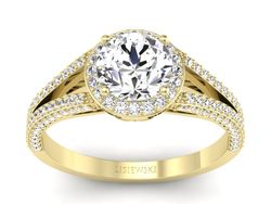 Pierścionek zaręczynowy z brylantami złoto 585 - p16082z