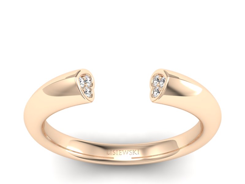 Złoty Pierścionek z brylantami różowe złoto 585 - p16084c - 1