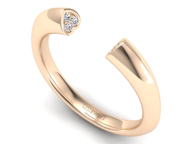 Złoty Pierścionek z brylantami różowe złoto 585 - p16084c - 3