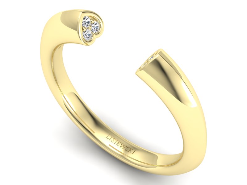 Złoty Pierścionek z brylantami żółte złoto 585 - p16084z - 3