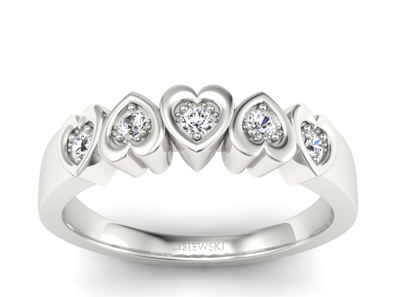 Pierścionek zaręczynowy z diamentami białe złoto - p16088b - 1