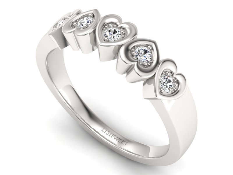 Pierścionek zaręczynowy z diamentami białe złoto - p16088b - 3