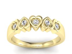 Złoty pierścionek z diamentami żółte złoto 585 - p16088z