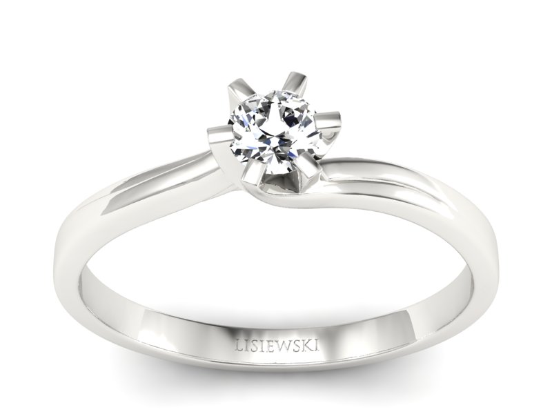 Złoty pierścionek zaręczynowy z brylantem - p16091b - 1