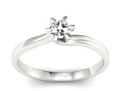 Złoty pierścionek zaręczynowy z brylantem - p16091b