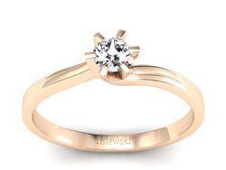Złoty pierścionek z brylantem różowe złoto - p16091c