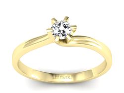 Pierścionek zaręczynowy z brylantem żółte złoto - p16091z