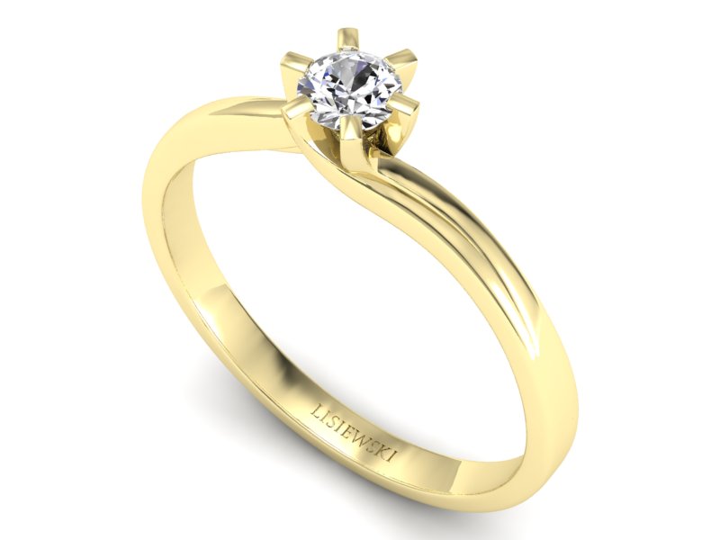 Pierścionek zaręczynowy z brylantem żółte złoto - p16091z - 3