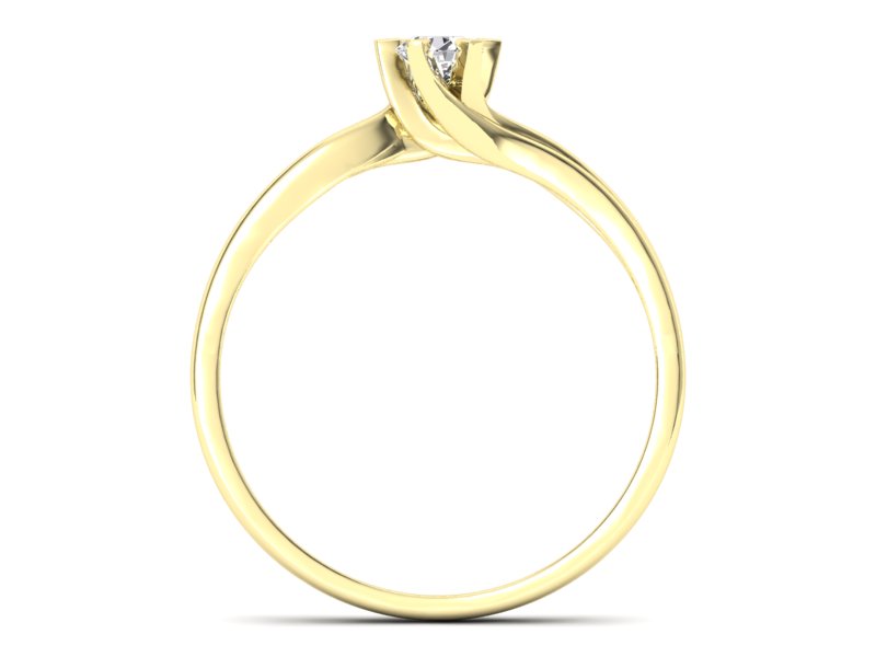 Pierścionek zaręczynowy z brylantem żółte złoto - p16091z - 2