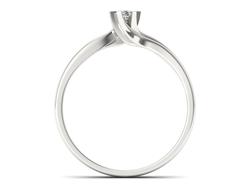 Złoty pierścionek z brylantem białe złoto - p16092b - 2