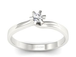 Złoty pierścionek z brylantem białe złoto - p16092b_Si