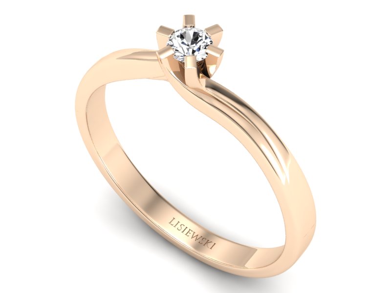 Pierścionek zaręczynowy z diamentem złoty - p16092c - 3