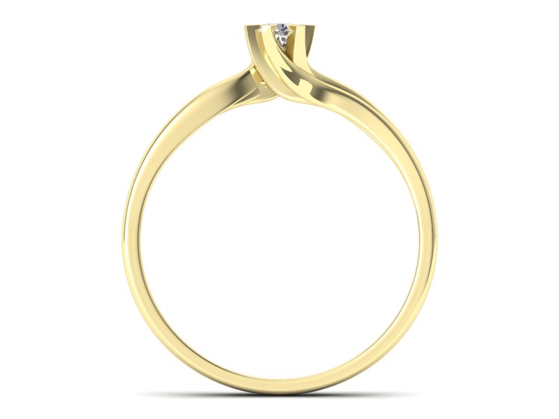 Złoty pierścionek z brylantem żółte złoto - p16092z - 2
