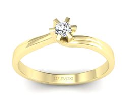 Pierścionek zaręczynowy z brylantem żółte złoto - p16092z_Vs