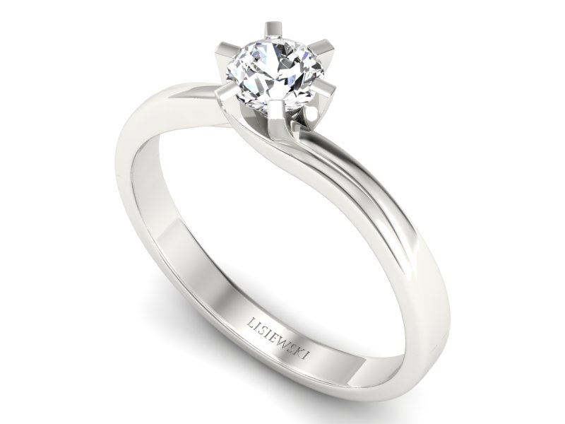 Pierścionek zaręczynowy z brylantem białe złoto - p16093b - 3