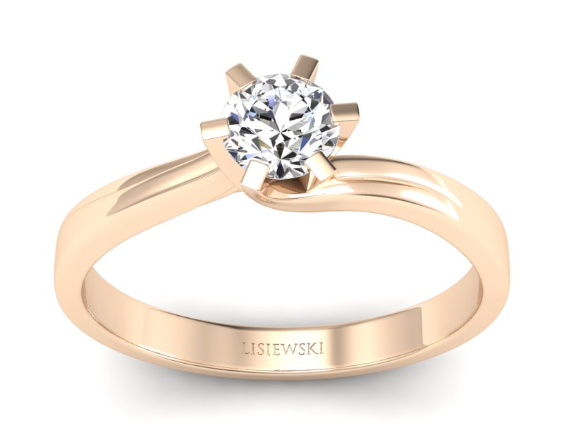 Pierścionek zaręczynowy z brylantem - p16093c - 1
