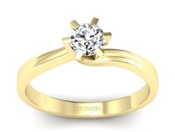 Złoty pierścionek z brylantem żółte złoto - p16093z