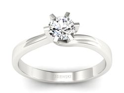 Pierścionek zaręczynowy z brylantem białe złoto - p16094b