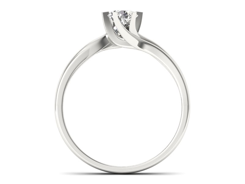 Pierścionek zaręczynowy z brylantem białe złoto - p16094b - 2