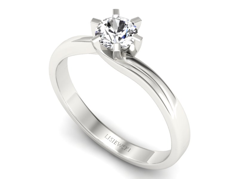 Pierścionek zaręczynowy z brylantem białe złoto - p16094b - 3