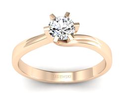 Złoty Pierścionek z brylantem różowe złoto 585 - p16094c