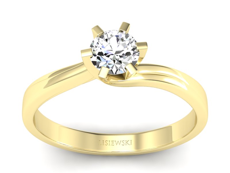 Złoty pierścionek z brylantem złoto próba 585 - p16094z - 1