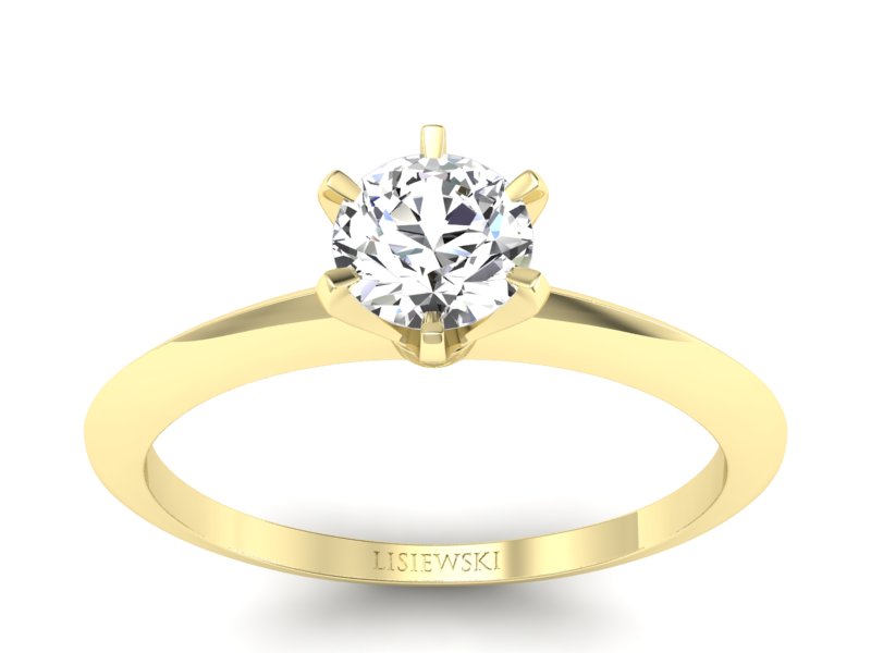 Pierścionek zaręczynowy z brylantem żółte złoto - p16097z - 1