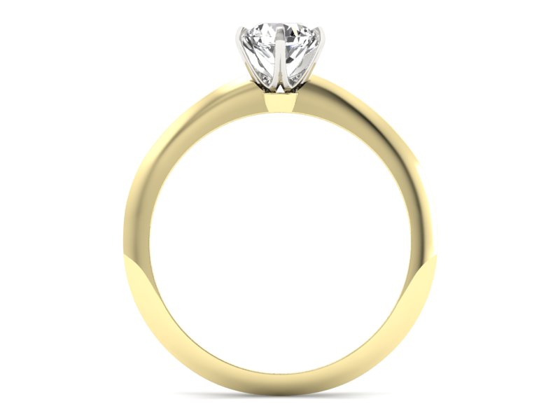 Pierścionek z brylantem z białego i żółtego złota - p16097zb - 2