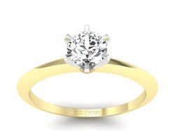 Pierścionek z brylantem z białego i żółtego złota - p16097zb