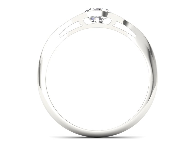 Złoty pierścionek z brylantem białe złoto - p16101b - 2