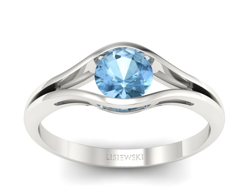 Złoty pierścionek z topazem białe złoto - p16101ba - 1