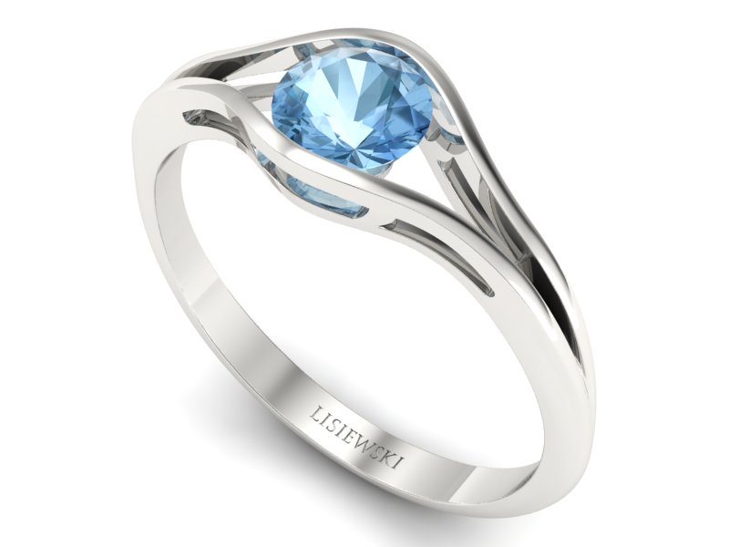 Złoty pierścionek z topazem białe złoto - p16101ba - 3