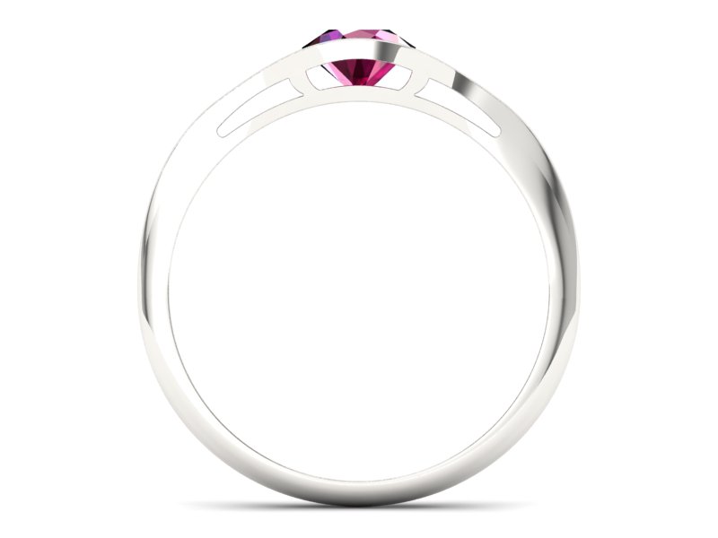 Złoty pierścionek z rubinem białe złoto - p16101br - 2