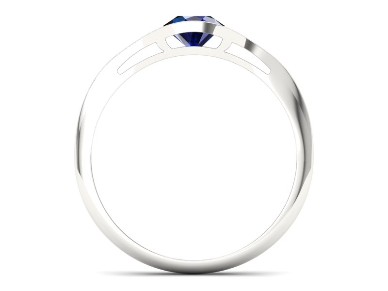 Złoty pierścionek z szafirem białe złoto - p16101bsz - 2